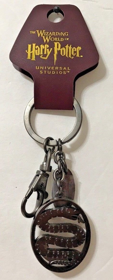 Universal Studios Wizarding World Harry Potter Slytherin Gunmetal Keychain New