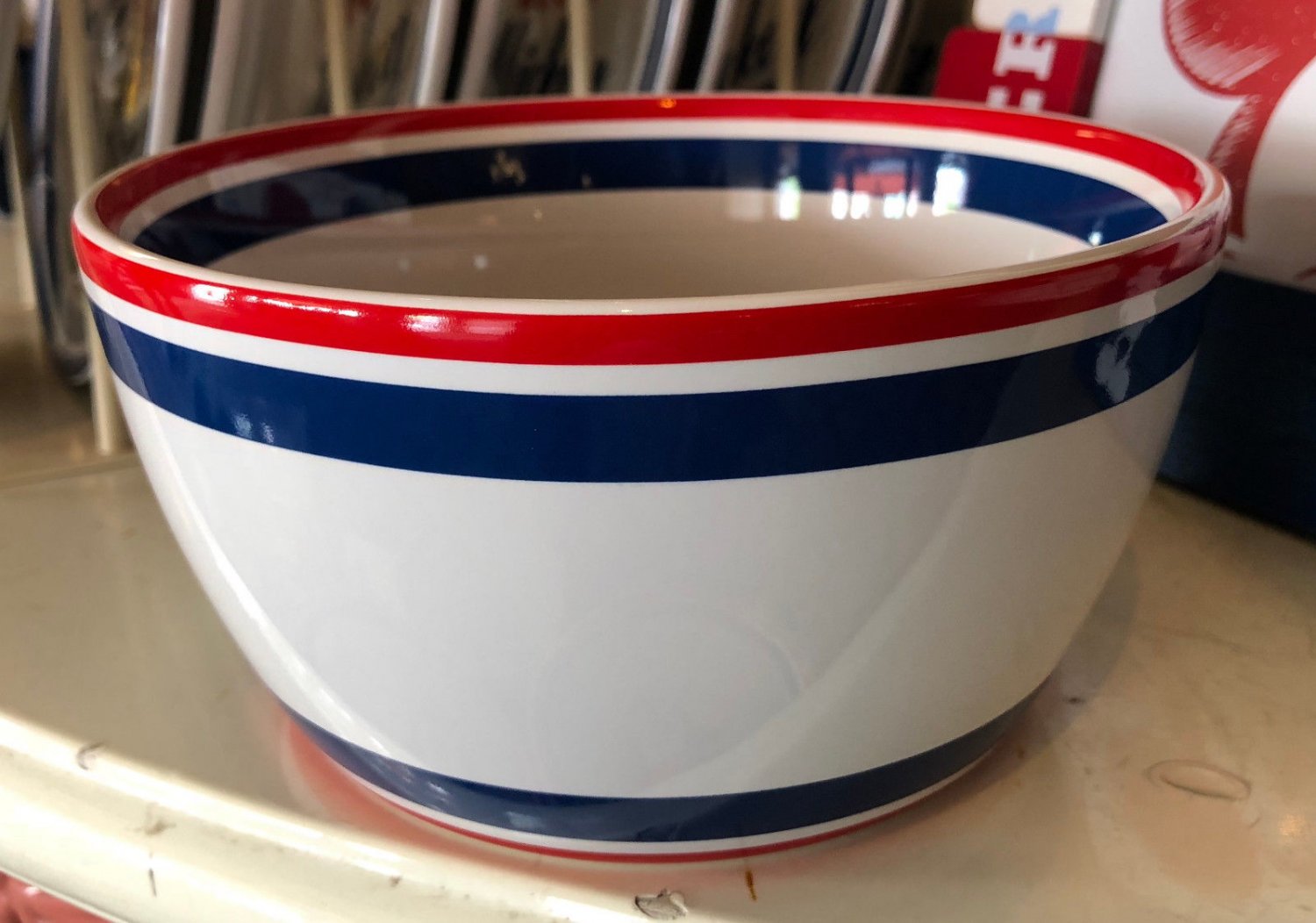 Disney Parks Mickey Mouse American Legend Ceramic Bowl New