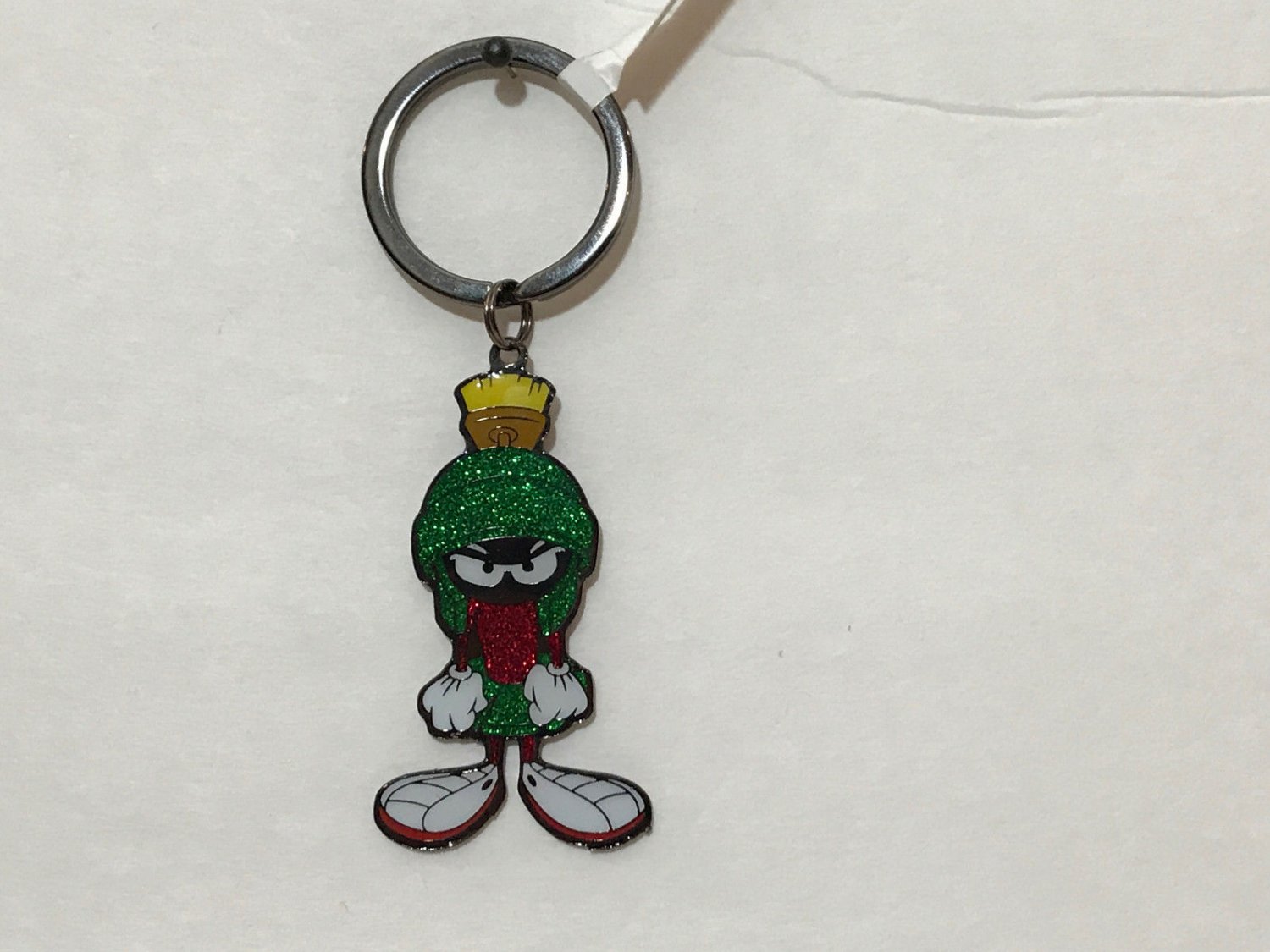 Six Flags Magic Mountain Looney Tunes Angry Marvin The Martian Glitter Keychain