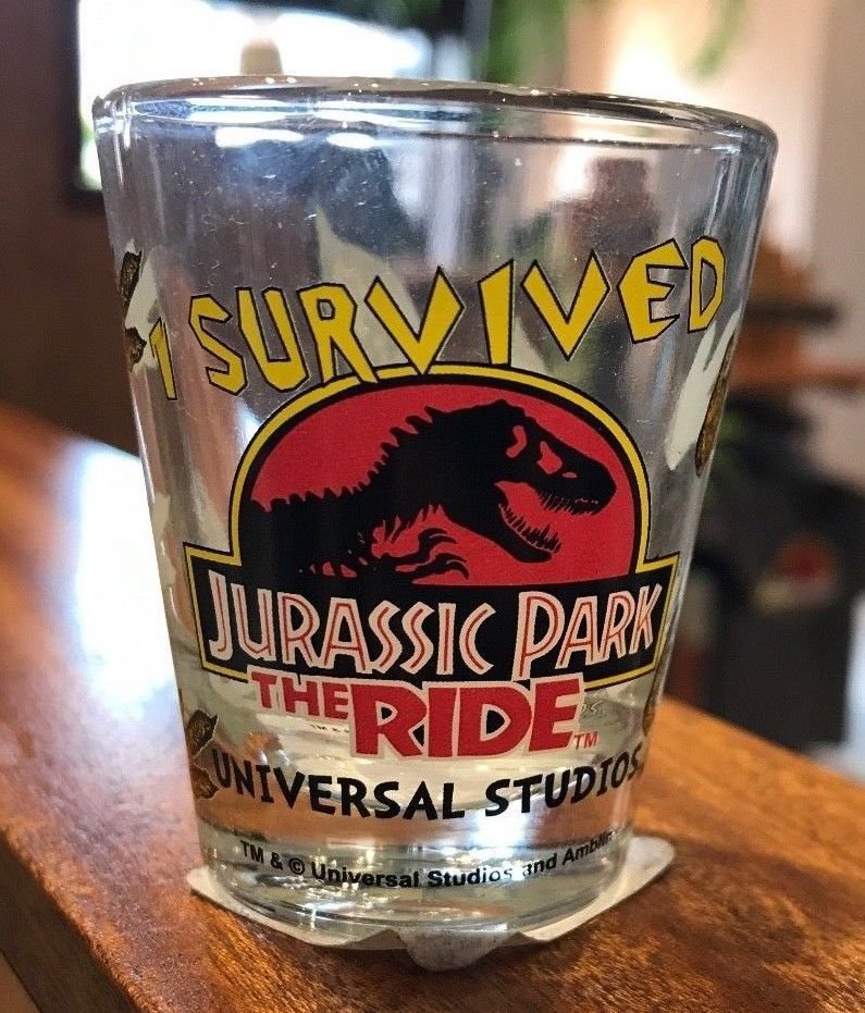 Universal Studios Exclusive I Survived Jurassic Park The Ride Shot Glass
