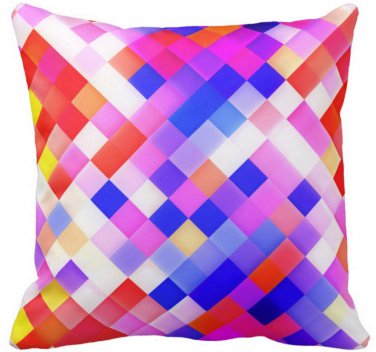 Abstract Squares Polyester Throw Pillow 16" x 16"