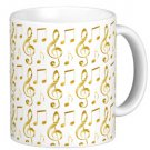 Gold Music Notes 11 oz Classic White Mug