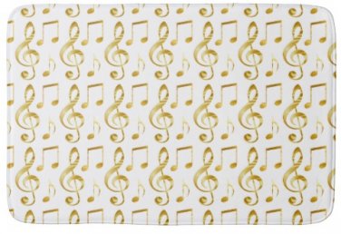 Music Notes Pattern Large Bath Mat Bath Mats