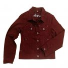 DENIM JACKET COAT JEANS LERROS WOMAN CLOTHES BURGUNDY %100 ORIGINAL SC15008