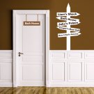 Personal Custom Hallway Wall Directional Sign Decal (w/ Door Sign Decals for each name) ~ Item 0310e