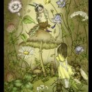 Mature Fantasy Alice Adventure Wonderland Hookah Handmade 3x4 Giclee Art Print Sew on Patch FREE S/h