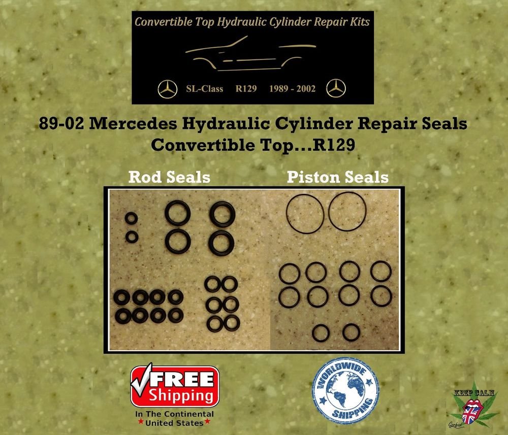 8902 Mercedes Hydraulic Cylinder Rod & Piston Repair Seals Convertible