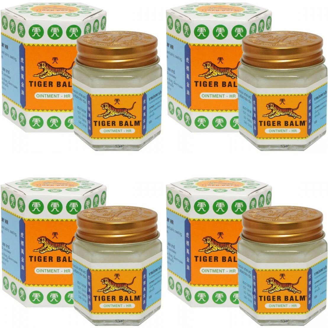 4 Jars of Tiger Balm White Ointment 30g/Jar (Large Jar!)