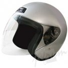 20Silver - NEW BIKER MOTORCYCLE OPEN FACE SILVER HELMET