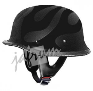 115FlatFlames - Flat Flame DOT Approved German Motorcycle Helmet