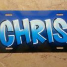 Airbrush Custom License Plate Personalized w/ Your Name Blue and Black