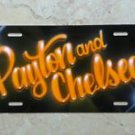 Custom License Plate Car Tag Personalized Name Airbrush Payton Chelsea Orange