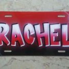 Airbrush License Plate Car Tag Red Black Add your Name
