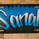 Airbrush Custom License Plate Car Tag Personalized Your Name Blue Ocean Water