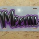 Airbrush Custom License Plate Personalized w/ Your Name Purple Gray Grey