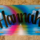 Airbrush Custom License Plate Car Tag Rainbow Personalized w/ Your Name