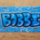 License Plate Car Tag Aquatic Theme Name Airbrush Bobbi Blue Water Bubble Letter