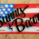 Custom License Plate Car Tag Personalized Name American Flag Patriot Airbrush