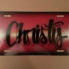 Airbrush Custom License Plate Car Tag Personalized w/ Your Name Burgundy FSU