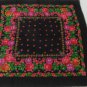 Natural Wool Black Floral Ukrainian Scarf, Flowers Ukrainian Black Shawl, Russian Floral Shawl, Flor