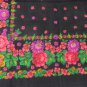 Natural Wool Black Floral Ukrainian Scarf, Flowers Ukrainian Black Shawl, Russian Floral Shawl, Flor