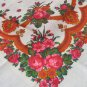 Pure Wool Floral Scarf Vintage White Ukrainian, Russian Floral Scarf, white shawl, white USSR Shawl,