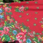 Asian Red Vintage Shawl With Fringes, Japan Floral Red Scarf, japan style shawl, floral wool red sca
