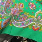 Asian Wool Green Vintage Shawl, Asian Floral Green Scarf, Japanesen style shawl, floral wool green s