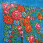 Azerbaijan Vintage Blue Floral Wool Shawl, Azerbaijan Floral Blue Scarf, russian style shawl, floral