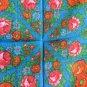 Azerbaijan Vintage Blue Floral Wool Shawl, Azerbaijan Floral Blue Scarf, russian style shawl, floral