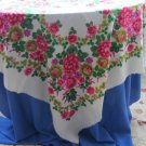 Vintage Ukrainian shawl, Russian Floral Scarf ,floral scarf, white shawl, wedding shawl, bride gift,