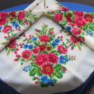 Vintage Ukrainian shawl, Floral Scarf ,russian floral scarf, head scarf, white shawl, wedding shawl,