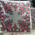 Vintage Floral White Scarf, Ukrainian White Shawl, Russian Floral Scarf, Russian Shawl, Floral Head 