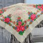 Russian style shawl, Vintage Ukrainian Scarf ,Russian Floral, floral scarf, beautiful Shawl, natural
