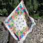 Vintage Floral Wool and Acrylic White Scarf, Ukrainian White Shawl, Russian Floral Scarf, Floral Whi
