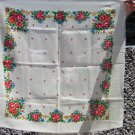 White Vintage Floral Wool Scarf, Ukrainian White Shawl, Russian Floral Scarf, Floral White Head Scar