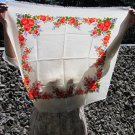 Wool Vintage Floral White Scarf, Ukrainian White Shawl, Russian Floral Scarf, Floral White Head Scar
