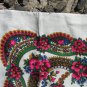 Vintage Wool and Acrylic Floral White Scarf, Ukrainian Babushka White Shawl, Russian Floral Scarf, F