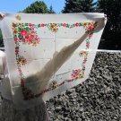 Great Wool Floral White Scarf, Ukrainian White Shawl, Russian Floral Scarf, Floral White Head Scarf,