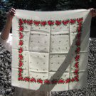 Vintage Wool Ukrainian Floral White Scarf, Ukrainian White Shawl, Russian Floral Scarf, Floral White
