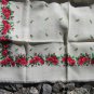 Vintage Wool Ukrainian Floral White Scarf, Ukrainian White Shawl, Russian Floral Scarf, Floral White