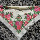 Vintage Wool Floral White Shawl, Ukrainian White Shawl, Russian Floral Scarf, Floral White Head Scar