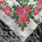 Vintage Wool Floral White Shawl, Ukrainian White Shawl, Russian Floral Scarf, Floral White Head Scar