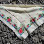 Vintage Wool Ukrainian Floral White Shawl, Ukrainian White Shawl, Russian Floral Scarf, Floral White