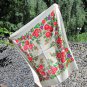 Vintage White Wool Floral Babuska Shawl, Ukrainian White Shawl, Russian Floral Scarf, Floral White H