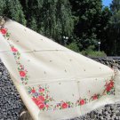 White Ukrainian Vintage Wool Floral Shawl, Russian Floral Scarf, Floral White Head Scarf, Beautiful 
