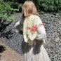 White Ukrainian Vintage Wool Floral Shawl, Russian Floral Scarf, Floral White Head Scarf, Beautiful 
