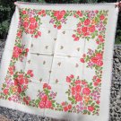Ukrainian Wool Vintage Floral White Shawl, Russian Floral Scarf, White Floral White Head Scarf, Beau