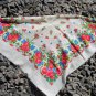 Vintage Russian White Wool Floral Babuska Scarf, Ukrainian White Shawl, Floral Scarf, Floral White H