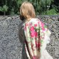 Medium Vintage White Wool Floral Babuska Scarf, Ukrainian White Shawl, Russian Floral Scarf, Floral